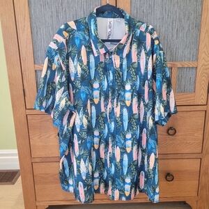 PROJEK RAW 4XL Men's Vintage Hawaiian Surf Board Beach Shirt XXXXL Big and Tall